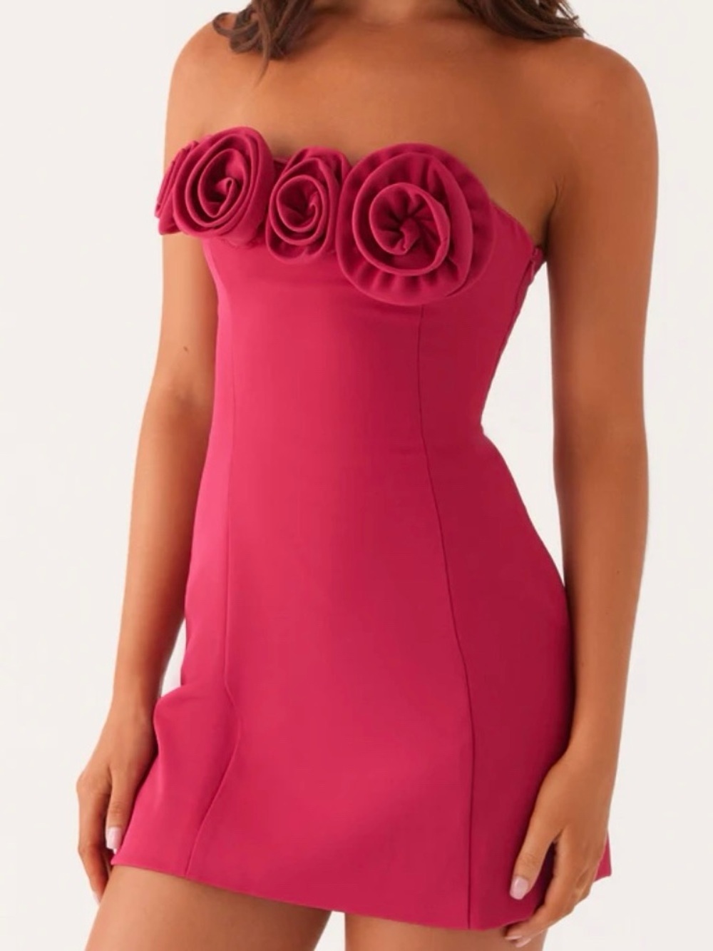 Peppermayo Patsie Strapless Mini Dress - Fuchsia
